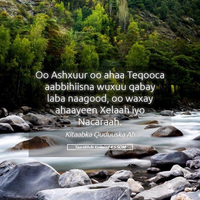 Picture 05 - Taariikhdii Kowaad 4:5 SOM - Oo Ashxuur oo ahaa Teqooca aabbihiisna wuxuu - Bible Verse Picture