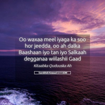 Picture 05 - Taariikhdii Kowaad 5:11 SOM - Oo waxaa meel iyaga ka soo hor jeedda, oo ah - Bible Verse Picture