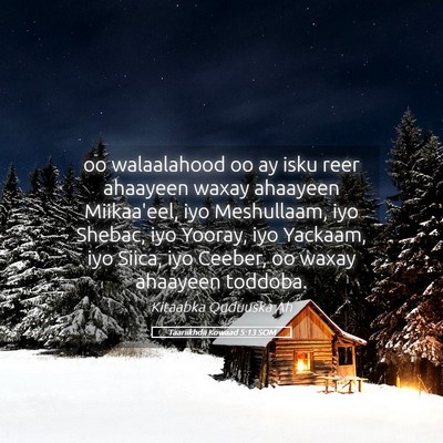 Picture 05 - Taariikhdii Kowaad 5:13 SOM - oo walaalahood oo ay isku reer ahaayeen waxay - Bible Verse Picture