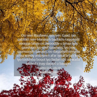Picture 05 - Taariikhdii Kowaad 5:18 SOM - Oo reer Ruubeen, iyo reer Gaad, iyo qabiilkii - Bible Verse Picture