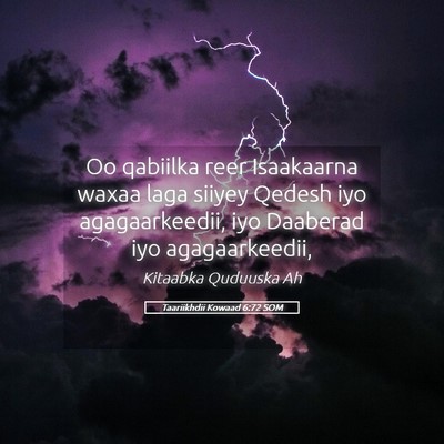 Picture 05 - Taariikhdii Kowaad 6:72 SOM - Oo qabiilka reer Isaakaarna waxaa laga siiyey - Bible Verse Picture