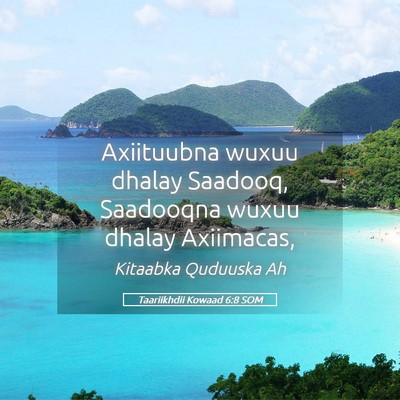 Picture 05 - Taariikhdii Kowaad 6:8 SOM - Axiituubna wuxuu dhalay Saadooq, Saadooqna wuxuu - Bible Verse Picture