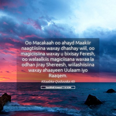 Picture 05 - Taariikhdii Kowaad 7:16 SOM - Oo Macakaah oo ahayd Maakiir naagtiisiina waxay - Bible Verse Picture