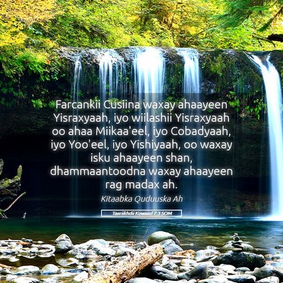 Picture 05 - Taariikhdii Kowaad 7:3 SOM - Farcankii Cusiina waxay ahaayeen Yisraxyaah, iyo - Bible Verse Picture
