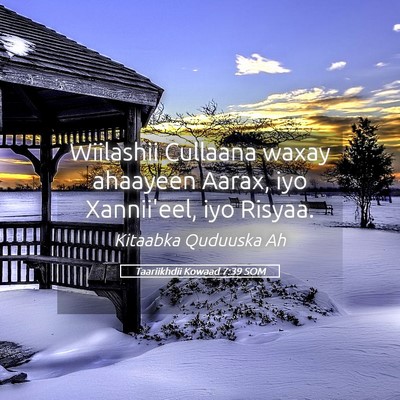 Picture 05 - Taariikhdii Kowaad 7:39 SOM - Wiilashii Cullaana waxay ahaayeen Aarax, iyo - Bible Verse Picture