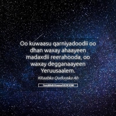 Picture 05 - Taariikhdii Kowaad 8:28 SOM - Oo kuwaasu qarniyadoodii oo dhan waxay ahaayeen - Bible Verse Picture