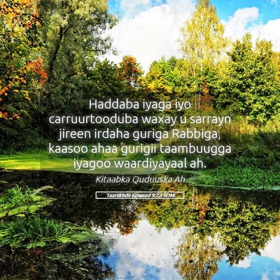 Picture 05 - Taariikhdii Kowaad 9:23 SOM - Haddaba iyaga iyo carruurtooduba waxay u sarrayn - Bible Verse Picture
