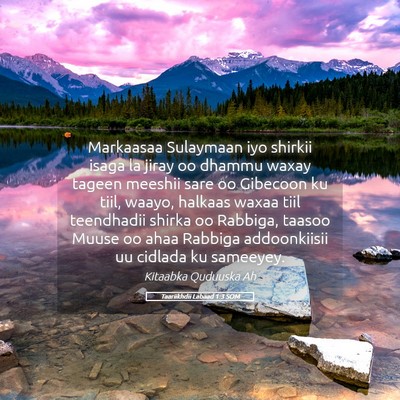 Picture 05 - Taariikhdii Labaad 1:3 SOM - Markaasaa Sulaymaan iyo shirkii isaga la jiray oo - Bible Verse Picture