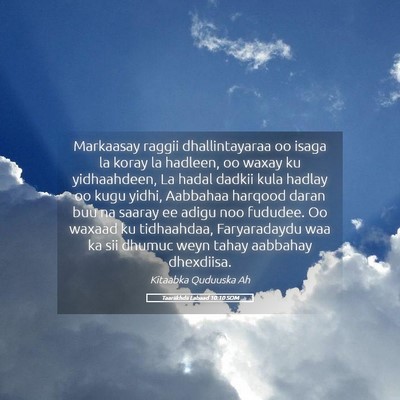 Picture 05 - Taariikhdii Labaad 10:10 SOM - Markaasay raggii dhallintayaraa oo isaga la koray - Bible Verse Picture