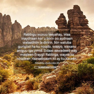 Picture 05 - Taariikhdii Labaad 11:4 SOM - Rabbigu wuxuu leeyahay, Waa inaydnaan kor u bixin - Bible Verse Picture