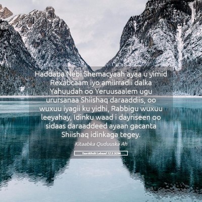 Picture 05 - Taariikhdii Labaad 12:5 SOM - Haddaba Nebi Shemacyaah ayaa u yimid Rexabcaam - Bible Verse Picture