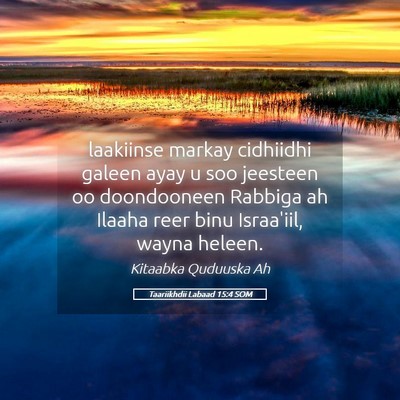 Picture 05 - Taariikhdii Labaad 15:4 SOM - laakiinse markay cidhiidhi galeen ayay u soo - Bible Verse Picture