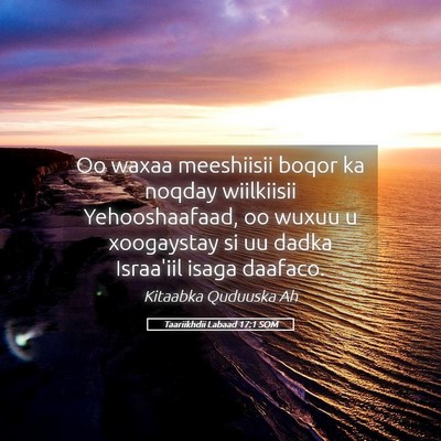 Picture 05 - Taariikhdii Labaad 17:1 SOM - Oo waxaa meeshiisii boqor ka noqday wiilkiisii - Bible Verse Picture