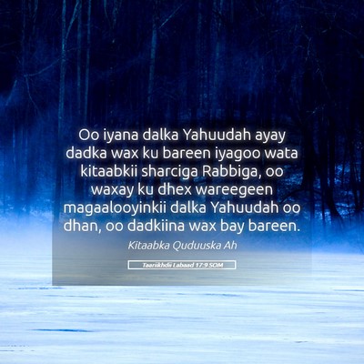 Picture 05 - Taariikhdii Labaad 17:9 SOM - Oo iyana dalka Yahuudah ayay dadka wax ku bareen - Bible Verse Picture