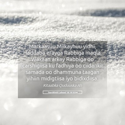 Picture 05 - Taariikhdii Labaad 18:18 SOM - Markaasuu Miikayhuu yidhi, Haddaba erayga Rabbiga - Bible Verse Picture