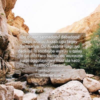 Picture 05 - Taariikhdii Labaad 18:2 SOM - Oo dhawr sannadood dabadood isagu wuxuu Axaab ugu - Bible Verse Picture