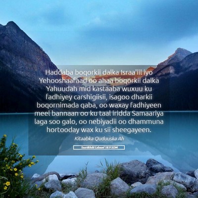 Picture 05 - Taariikhdii Labaad 18:9 SOM - Haddaba boqorkii dalka Israa'iil iyo - Bible Verse Picture