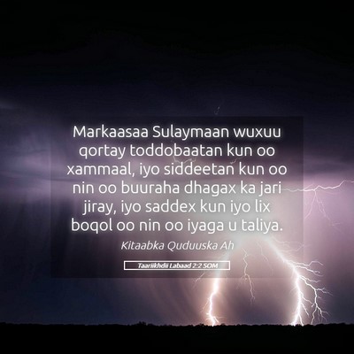 Picture 05 - Taariikhdii Labaad 2:2 SOM - Markaasaa Sulaymaan wuxuu qortay toddobaatan kun - Bible Verse Picture