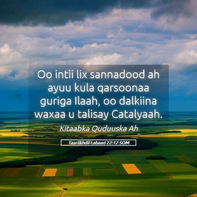 Picture 05 - Taariikhdii Labaad 22:12 SOM - Oo intii lix sannadood ah ayuu kula qarsoonaa - Bible Verse Picture