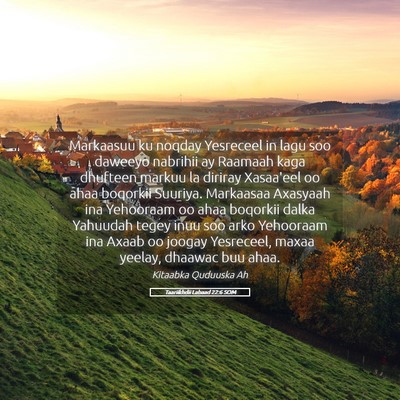 Picture 05 - Taariikhdii Labaad 22:6 SOM - Markaasuu ku noqday Yesreceel in lagu soo daweeyo - Bible Verse Picture