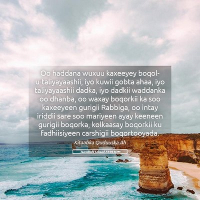 Picture 05 - Taariikhdii Labaad 23:20 SOM - Oo haddana wuxuu kaxeeyey boqol-u-taliyayaashii, - Bible Verse Picture