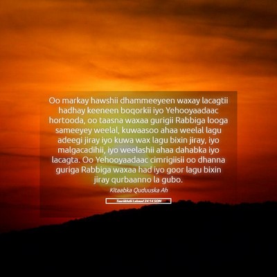 Picture 05 - Taariikhdii Labaad 24:14 SOM - Oo markay hawshii dhammeeyeen waxay lacagtii - Bible Verse Picture