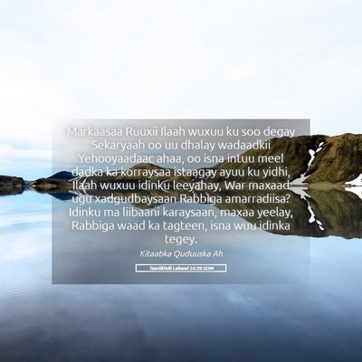 Picture 05 - Taariikhdii Labaad 24:20 SOM - Markaasaa Ruuxii Ilaah wuxuu ku soo degay - Bible Verse Picture