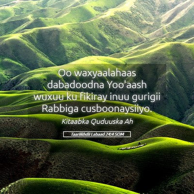 Picture 05 - Taariikhdii Labaad 24:4 SOM - Oo waxyaalahaas dabadoodna Yoo'aash wuxuu ku - Bible Verse Picture