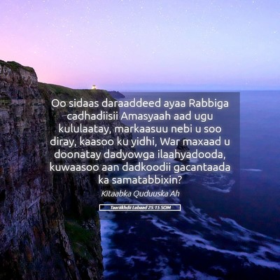 Picture 05 - Taariikhdii Labaad 25:15 SOM - Oo sidaas daraaddeed ayaa Rabbiga cadhadiisii - Bible Verse Picture