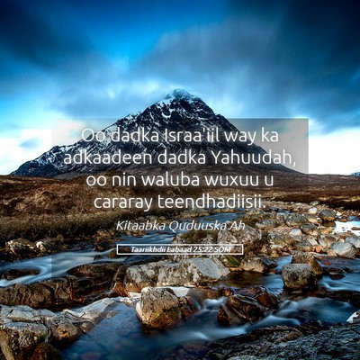 Picture 05 - Taariikhdii Labaad 25:22 SOM - Oo dadka Israa'iil way ka adkaadeen dadka - Bible Verse Picture