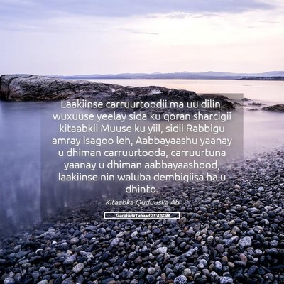 Picture 05 - Taariikhdii Labaad 25:4 SOM - Laakiinse carruurtoodii ma uu dilin, wuxuuse - Bible Verse Picture
