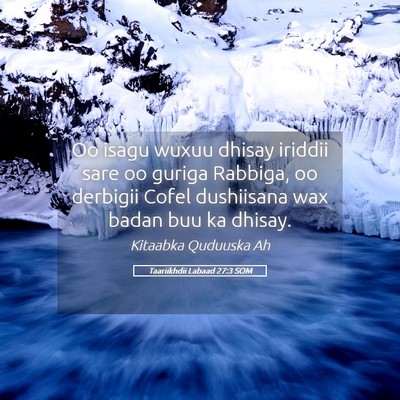 Picture 05 - Taariikhdii Labaad 27:3 SOM - Oo isagu wuxuu dhisay iriddii sare oo guriga - Bible Verse Picture