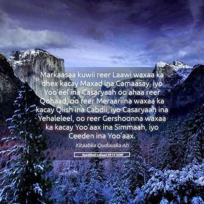 Picture 05 - Taariikhdii Labaad 29:12 SOM - Markaasaa kuwii reer Laawi waxaa ka dhex kacay - Bible Verse Picture