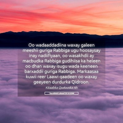 Picture 05 - Taariikhdii Labaad 29:16 SOM - Oo wadaaddadiina waxay galeen meeshii guriga - Bible Verse Picture