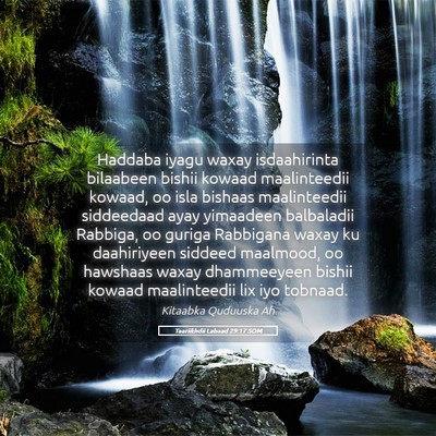 Picture 05 - Taariikhdii Labaad 29:17 SOM - Haddaba iyagu waxay isdaahirinta bilaabeen bishii - Bible Verse Picture