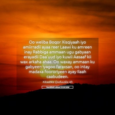 Picture 05 - Taariikhdii Labaad 29:30 SOM - Oo weliba Boqor Xisqiyaah iyo amiirradii ayaa - Bible Verse Picture