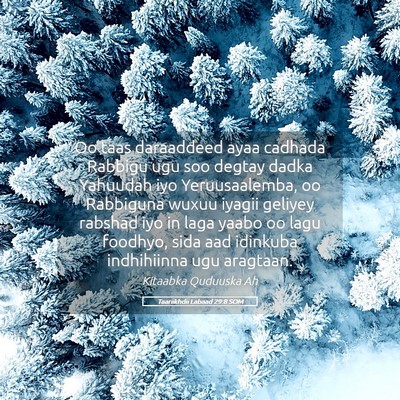 Picture 05 - Taariikhdii Labaad 29:8 SOM - Oo taas daraaddeed ayaa cadhada Rabbigu ugu soo - Bible Verse Picture