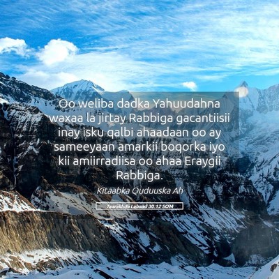 Picture 05 - Taariikhdii Labaad 30:12 SOM - Oo weliba dadka Yahuudahna waxaa la jirtay - Bible Verse Picture