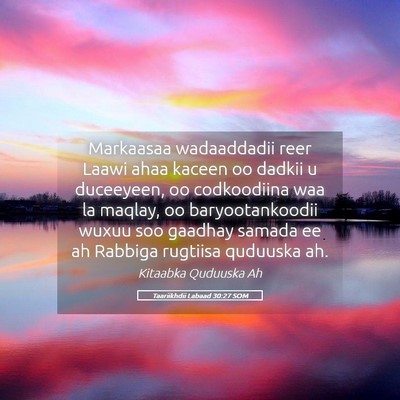 Picture 05 - Taariikhdii Labaad 30:27 SOM - Markaasaa wadaaddadii reer Laawi ahaa kaceen oo - Bible Verse Picture