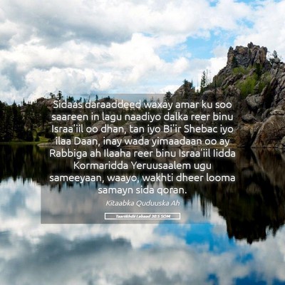 Picture 05 - Taariikhdii Labaad 30:5 SOM - Sidaas daraaddeed waxay amar ku soo saareen in - Bible Verse Picture