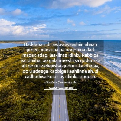 Picture 05 - Taariikhdii Labaad 30:8 SOM - Haddaba sidii awowayaashiin ahaan jireen, - Bible Verse Picture