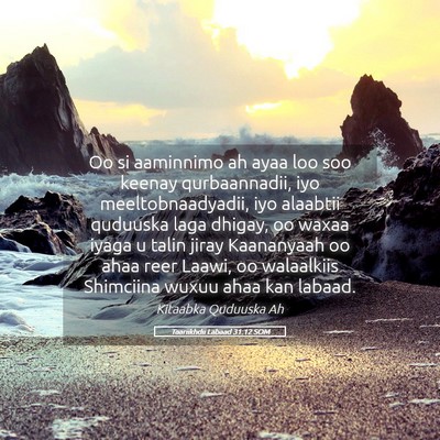 Picture 05 - Taariikhdii Labaad 31:12 SOM - Oo si aaminnimo ah ayaa loo soo keenay - Bible Verse Picture