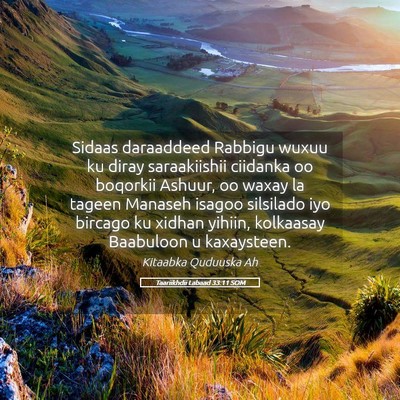 Picture 05 - Taariikhdii Labaad 33:11 SOM - Sidaas daraaddeed Rabbigu wuxuu ku diray - Bible Verse Picture