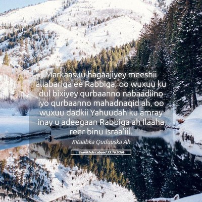 Picture 05 - Taariikhdii Labaad 33:16 SOM - Markaasuu hagaajiyey meeshii allabariga ee - Bible Verse Picture