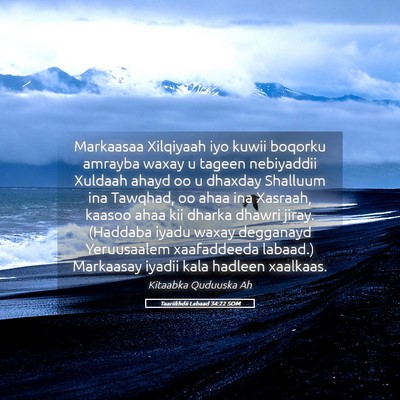 Picture 05 - Taariikhdii Labaad 34:22 SOM - Markaasaa Xilqiyaah iyo kuwii boqorku amrayba - Bible Verse Picture