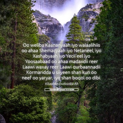 Picture 05 - Taariikhdii Labaad 35:9 SOM - Oo weliba Kaananyaah iyo walaalihiis oo ahaa - Bible Verse Picture