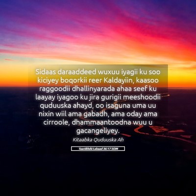 Picture 05 - Taariikhdii Labaad 36:17 SOM - Sidaas daraaddeed wuxuu iyagii ku soo kiciyey - Bible Verse Picture