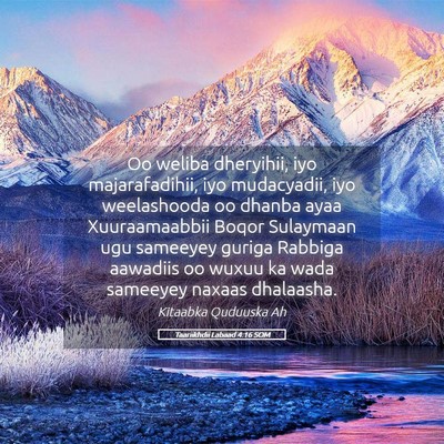 Picture 05 - Taariikhdii Labaad 4:16 SOM - Oo weliba dheryihii, iyo majarafadihii, iyo - Bible Verse Picture