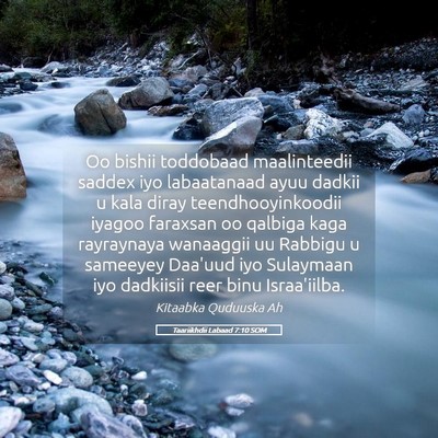 Picture 05 - Taariikhdii Labaad 7:10 SOM - Oo bishii toddobaad maalinteedii saddex iyo - Bible Verse Picture
