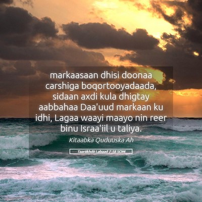 Picture 05 - Taariikhdii Labaad 7:18 SOM - markaasaan dhisi doonaa carshiga boqortooyadaada, - Bible Verse Picture